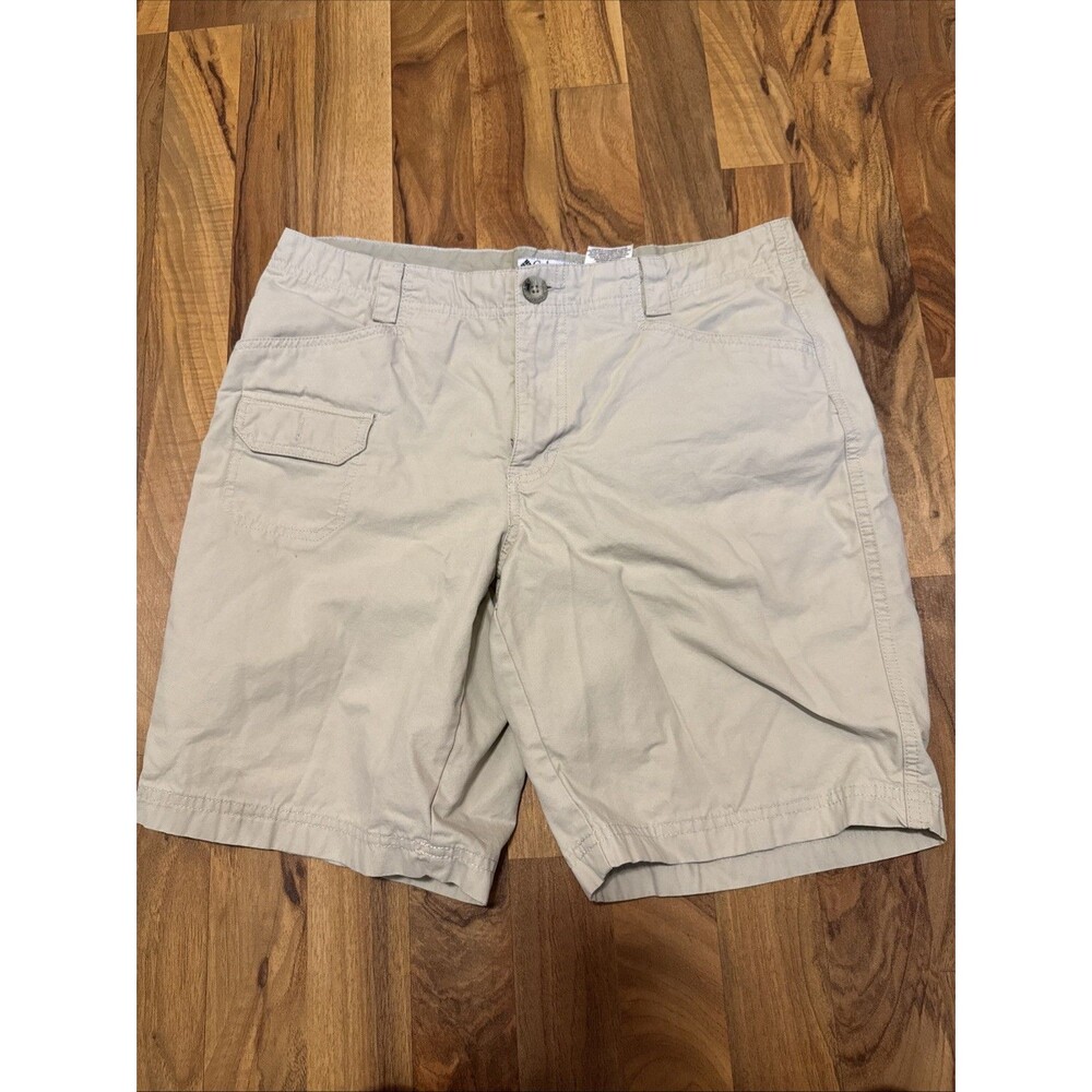 Columbia Sportswear Men’s Cargo Shorts Size 32 Khaki 100% Cotton Inseam 9”
